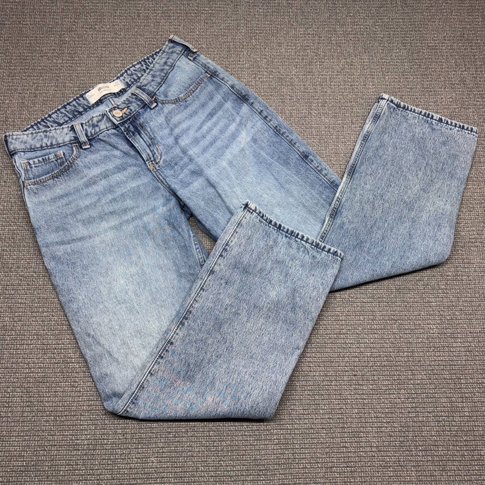 Hollister Low Rise Loose Light Wash Bow Back Pocket Jeans 6R W28 Regular
